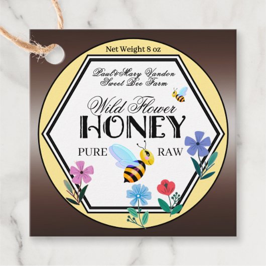 Étiquette de couvercle de pot de miel personnalisé (Devant)