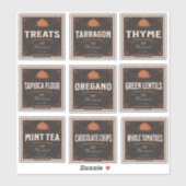 Étiquette de cuisine 3 Vintage papier foncé (Feuille)