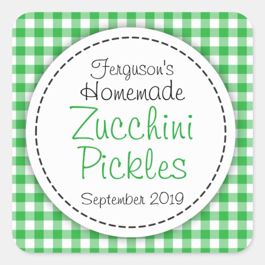 Étiquette de cuisine de pots blancs verts (Devant)