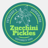 Étiquette de cuisine de pots blancs verts (Devant)