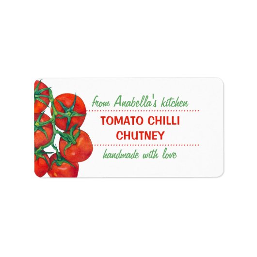Étiquette de cuisine de tomates rouges (Devant)