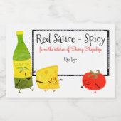 Étiquette de cuisine italienne rétro sauce tomate (Étiquettes simples)