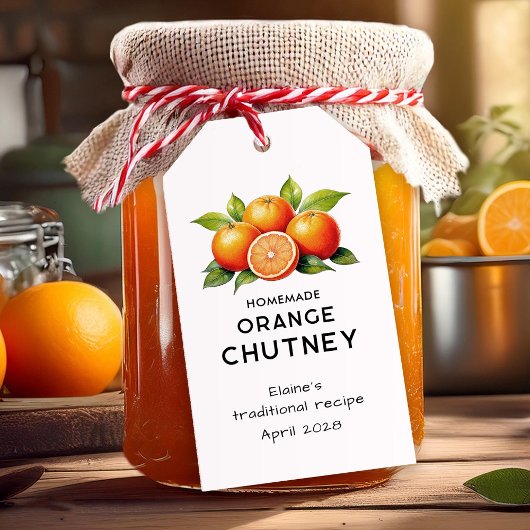 Étiquette de cuisine pour chutney d'orange