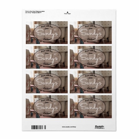 Étiquette de cuisine vintage (Feuille entière)