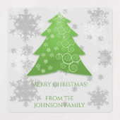 Étiquette de cuisson à l'arbre de Noël Festif Vert (Design 1)