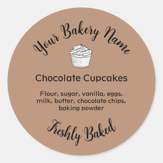 Étiquette de cuisson de gâteau maison d'entreprise (Devant)