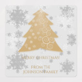 Étiquette de cuisson de l'arbre de Noël Gold Festi (Design 1)