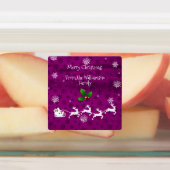 Étiquette de cuisson Magenta Père Noël à la traîne (Apposé)