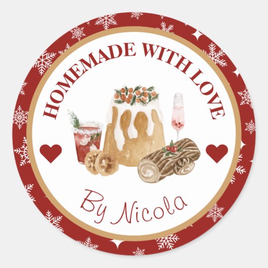 Étiquette de cuisson maison pour les fêtes de Noël (Devant)