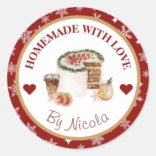 Étiquette de cuisson maison pour les fêtes de Noël (Devant)