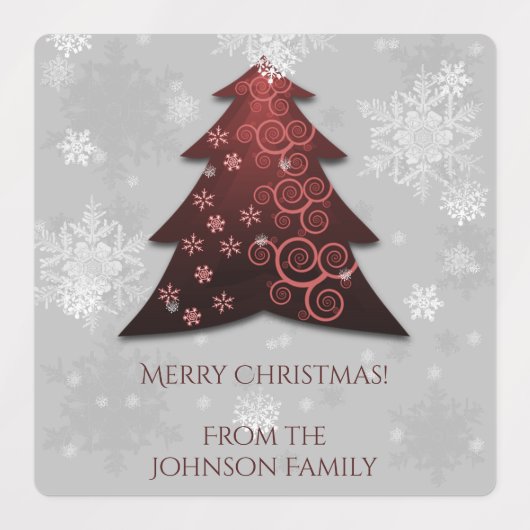 Étiquette de cuisson Red Festif Christmas Tree (Design 2)