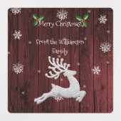 Étiquette de cuisson Red Russe de Noël Reindeer (Design 2)