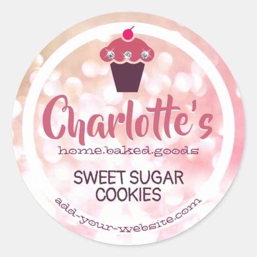 Étiquette de cuisson rose Pink Blush Ombre Parties (Devant)