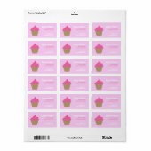 Étiquette de cupcake de produit rose de boulangeri (Feuille entière)