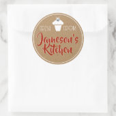 Étiquette de cupcake en pierre rouge foncé Kraft (Sac)