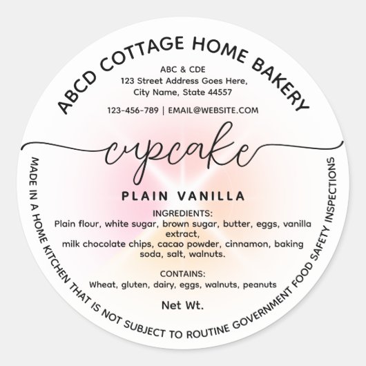 Étiquette de Cupcake moderne Étiquette de la loi d (Devant)