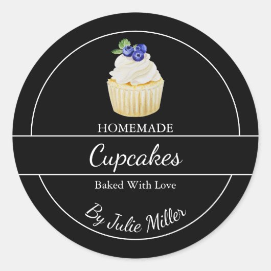 Étiquette de Cupcakes Faits Maison Simples (Devant)