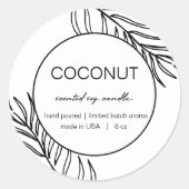 Étiquette de de design de bougie Motif Feuille (Devant)