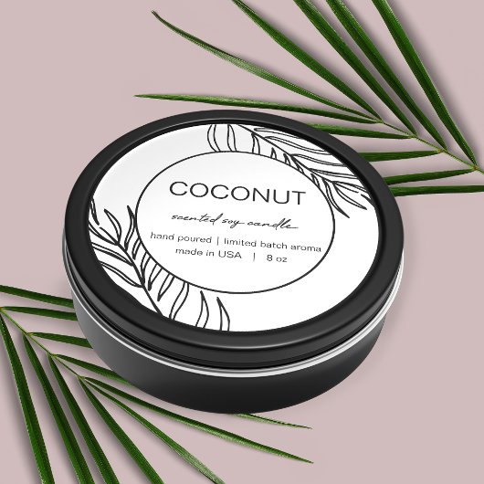 Étiquette de de design de bougie Motif Feuille