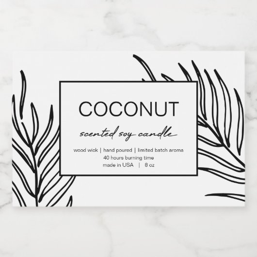 Étiquette de  de design de bougie Motif Feuille (Étiquettes simples)