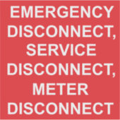 Étiquette de déconnexion de compteur, service d'ur (Devant)