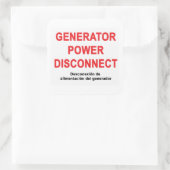 Étiquette de déconnexion de l'alimentation du géné (Sac)