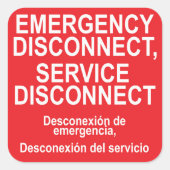 Étiquette de déconnexion du service d'urgence (Devant)