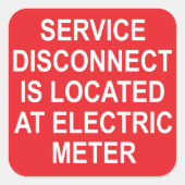 Étiquette de déconnexion du service située au comp (Devant)