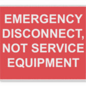 Étiquette de déconnexion d'urgence non équipement (Devant)