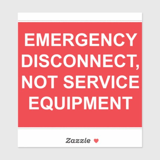Étiquette de déconnexion d'urgence non équipement (Feuille)