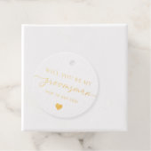 Étiquette de demande de témoin de mariage en feuil (Avec boite)