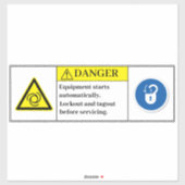 Étiquette de démarrage de l'équipement d'avertisse (Feuille)