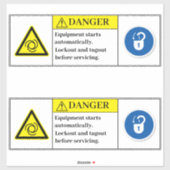 Étiquette de démarrage de l'équipement d'avertisse (Feuille)