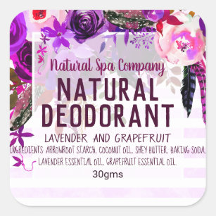 Étiquette de déodorant naturel personnalisable