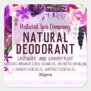 Étiquette de déodorant naturel personnalisable