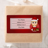 Étiquette de dessin animé de la fille de Noël (En situation)