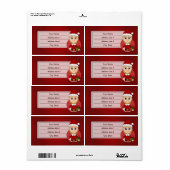 Étiquette de dessin animé de la fille de Noël (Feuille entière)