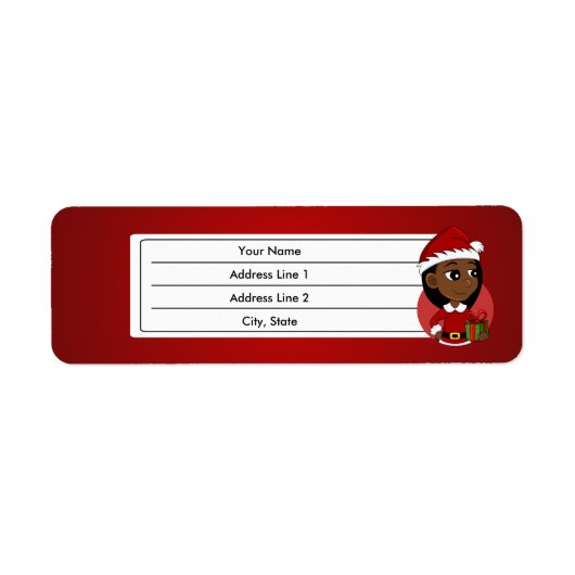 Étiquette de dessin animé de la fille de Noël (Devant)