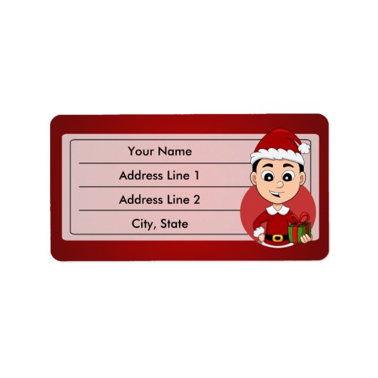 Étiquette de dessin animé de Noël (Devant)