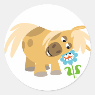 Étiquette de dessin de l'offre Pony et Flower