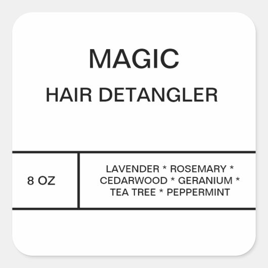 Étiquette de détangler des cheveux (Devant)