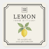 Étiquette de diffuseur de parfum à tiges au citron (Devant)