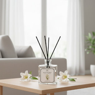 Étiquette de diffuseur de parfum White Lily