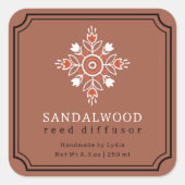 Étiquette de diffuseur de roseau en bois de santal (Devant)