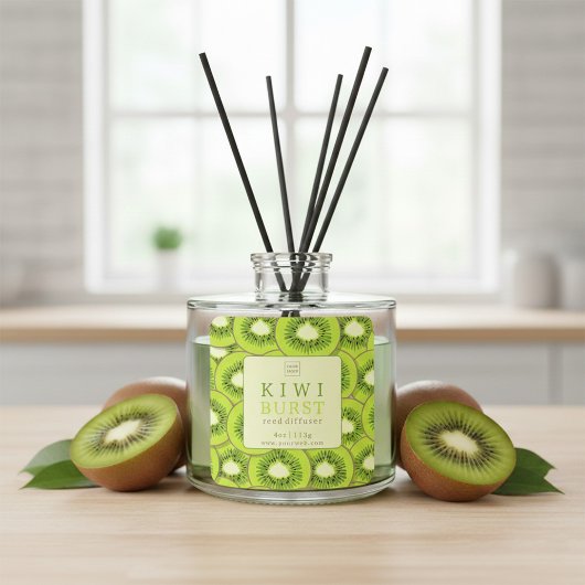 Étiquette de diffuseur de roseau Kiwi Burst