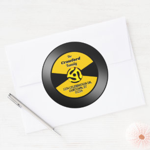 Étiquette de disque vinyle 45 Tours Adresse de fam
