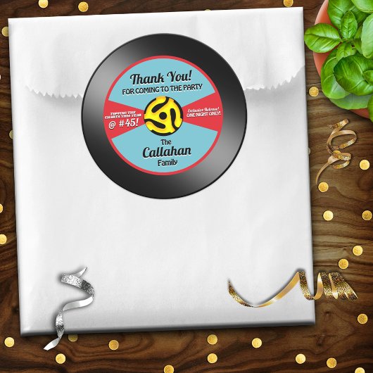 Étiquette de disque vinyle 45 tours pour carte de