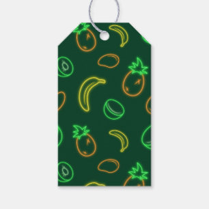 Étiquette de don avec motif tropical néon