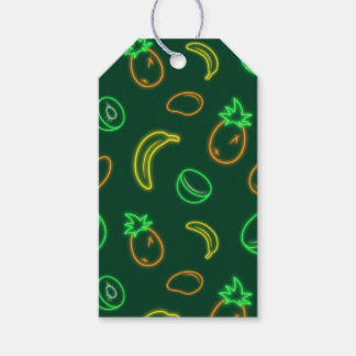 Étiquette de don avec motif tropical néon