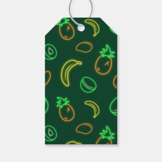 Étiquette de don avec motif tropical néon (Devant)